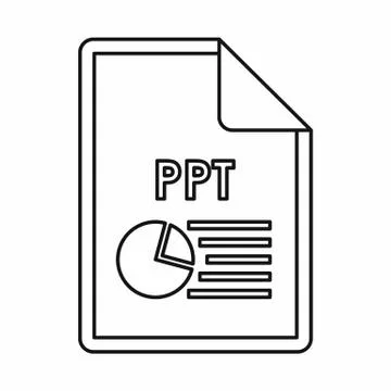 PPT file extension icon icon, outline style Illustrazione stock