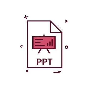 Ppt file file extension file format icon vector design Illustrazione stock