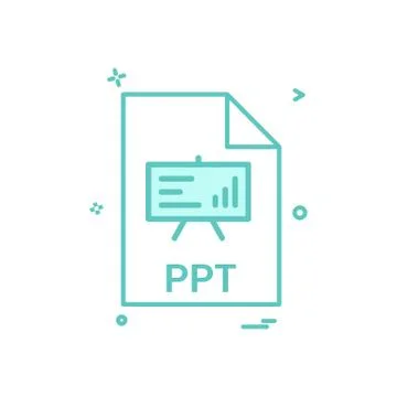 Ppt file file extension file format icon vector design Illustrazione stock