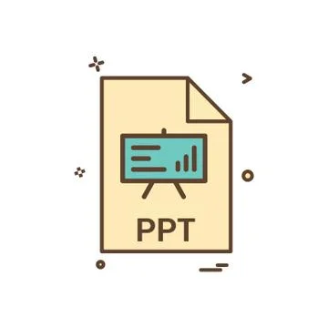 Ppt file file extension file format icon vector design Stock Illustration
