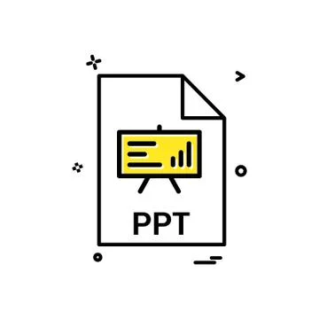 Ppt file file extension file format icon vector design Stock Illustration
