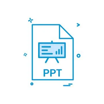 Ppt file file extension file format icon vector design Stock Illustration