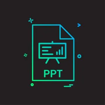 Ppt file file extension file format icon vector design Stock Illustration