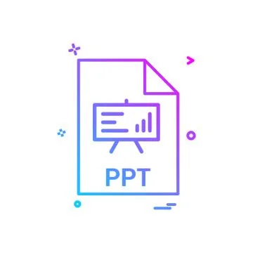 Ppt file file extension file format icon vector design Illustrazione stock