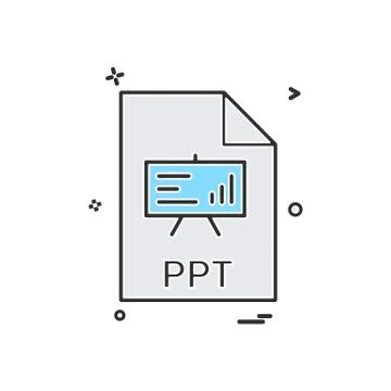 Ppt file file extension file format icon vector design Stock Illustration