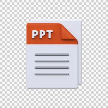PPT file, format, 3D icon Stock Illustration