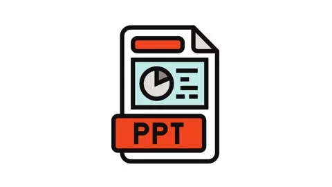 Ppt file format document color icon animation Stock Footage 326100780