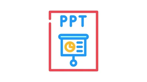 Ppt file format document color icon animation Stock Footage 327271822