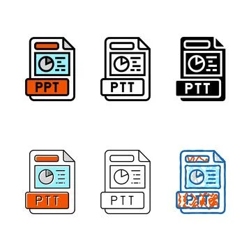 Ppt file format document color multipack icon vector 스톡 일러스트