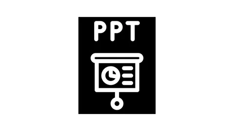Ppt file format document glyph icon animation Stock Footage 326746669