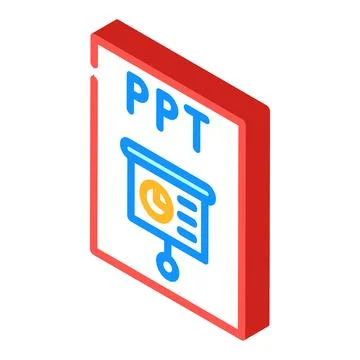 Ppt file format document isometric icon vector illustration 스톡 일러스트