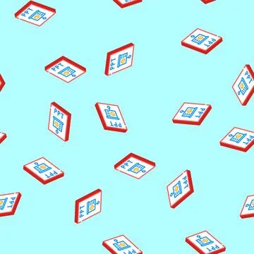 Ppt file format document isometric icon seamless pattern Stock Illustration