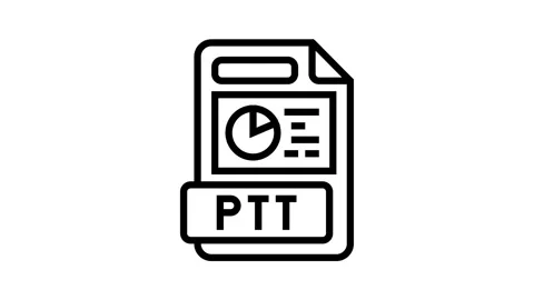 Ppt file format document line icon animation Stock Footage 326137063