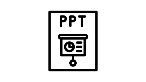 Ppt file format document line icon animation Stock Footage 326766307