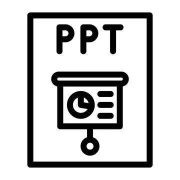 Ppt file format document line icon vector illustration Illustrazione stock