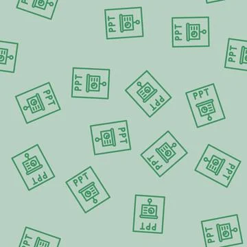 Ppt file format document line vector seamless pattern Stock Illustration
