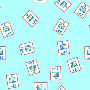 Ppt file format document vector seamless pattern Illustrazione stock