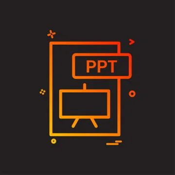 Ppt file format icon vector design 스톡 일러스트