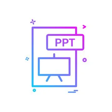 Ppt file format icon vector design Stock Illustration