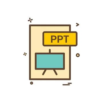 Ppt file format icon vector design Stock Illustration
