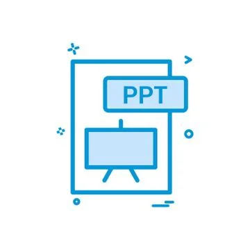 Ppt file format icon vector design Illustrazione stock