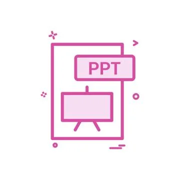Ppt file format icon vector design Stock Illustration