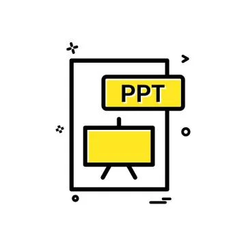 Ppt file format icon vector design Illustrazione stock