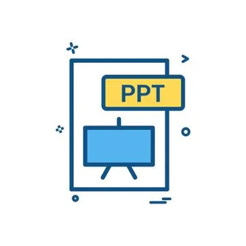 Ppt file format icon vector design 스톡 일러스트