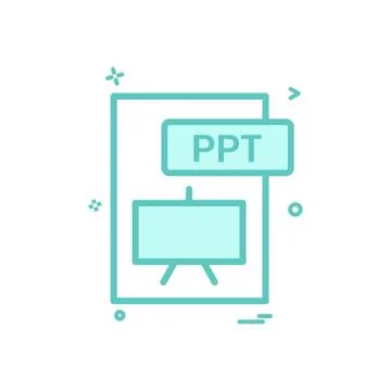 Ppt file format icon vector design Illustrazione stock