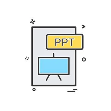 Ppt file format icon vector design Stock Illustration