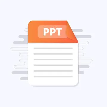PPT file icon. Flat design graphic illustration. Vector PPT icon Stock Illustration
