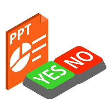 Ppt file icon, isometric style 스톡 일러스트