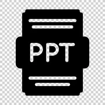 Ppt file icon solid style. Spreadsheet file type, extension, format icons.  Illustrazione stock