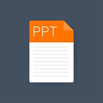 PPT file icon. Spreadsheet document type. Modern flat design graphic illustra Illustrazione stock