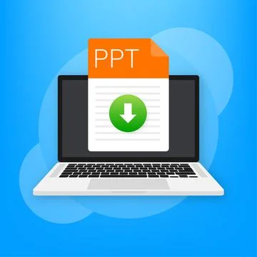PPT file icon. Spreadsheet document type. Modern flat design graphic illustra Stock Illustration