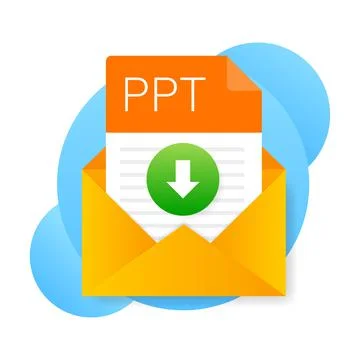 PPT file icon. Spreadsheet document type. Modern flat design graphic Stock Illustration