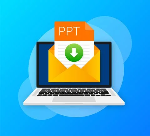 PPT file icon. Spreadsheet document type. Modern flat design graphic Stock Illustration