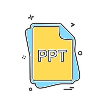 PPT file type icon design vector Stock Illustration