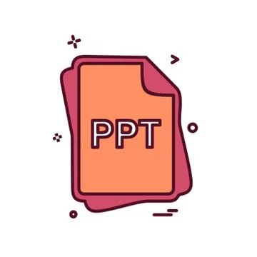 PPT file type icon design vector Stock Illustration