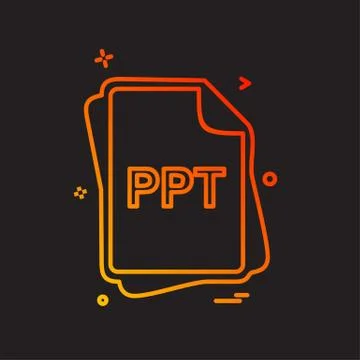 PPT file type icon design vector Stock Illustration