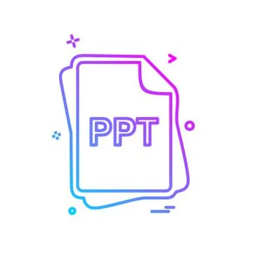 PPT file type icon design vector Stock Illustration