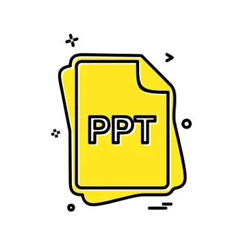 PPT file type icon design vector Stock Illustration