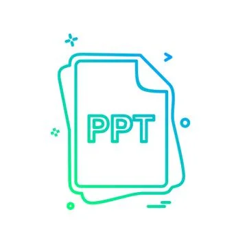 PPT file type icon design vector Stock Illustration