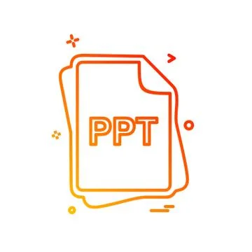 PPT file type icon design vector Stock Illustration