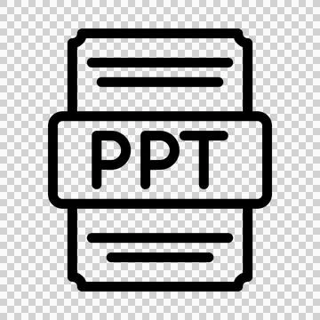 Ppt icons file type. spreadsheet files document icon with outline design. vector Stock Illustration