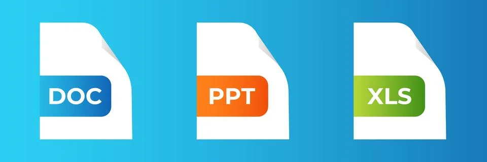 Ppt presentation file 3d icon, ppt document icon Stock Illustration