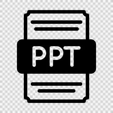 Ppt spreadsheet file icon with black fill design. vector illustration. Stock Illustration