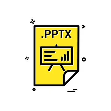 PPTX application download file files format icon vector design Illustrazione stock