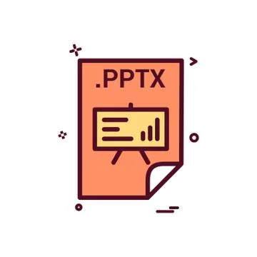 PPTX application download file files format icon vector design Illustrazione stock