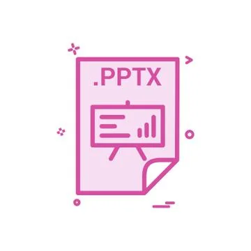 PPTX application download file files format icon vector design Stock Illustration